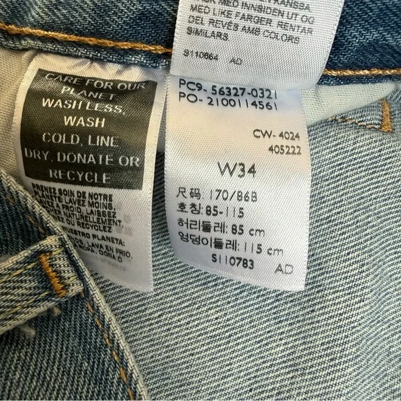 Levi’s 501 Button Fly High-Rise Denim Short W34 Light Wash Distressed Festival - Picture 10 of 15